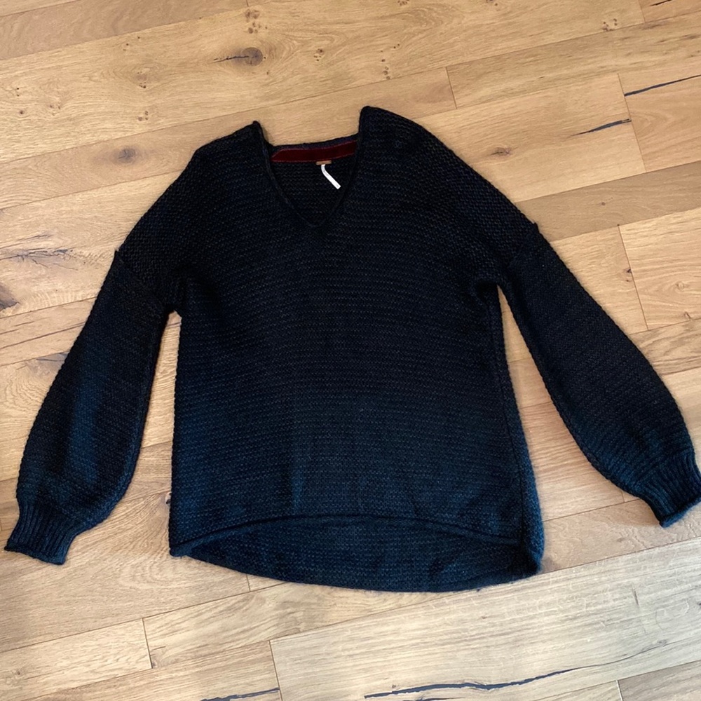 Free People Balloon Sleeve Alpaca Sweater.